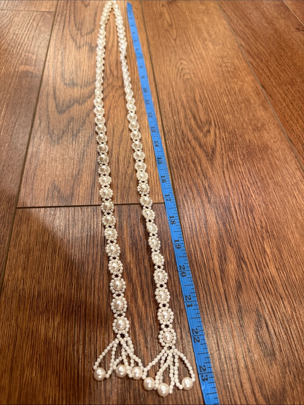 Vintage White Beaded Floral Waist Chain - Unbranded - Picture 3 of 4